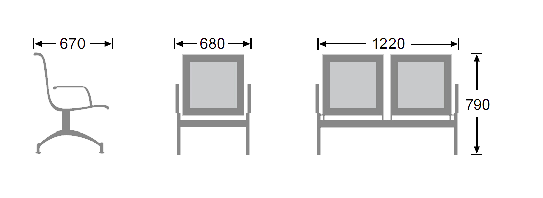 Heavy Duty Standard Steel Public Seating