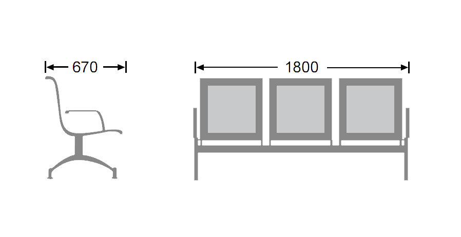 Heavy Duty Standard Steel Public Seating