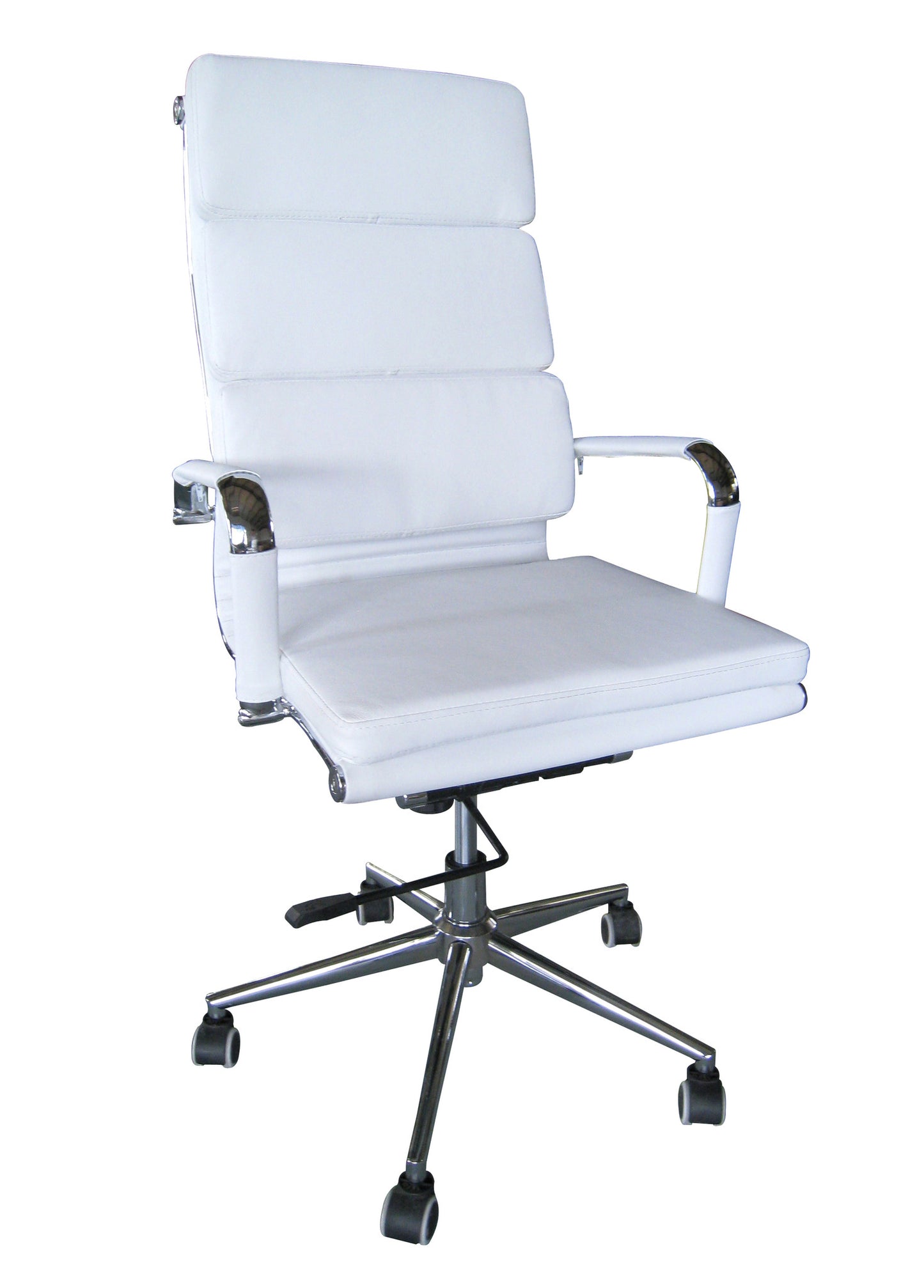 Classic Cushion Pleather High Back - White